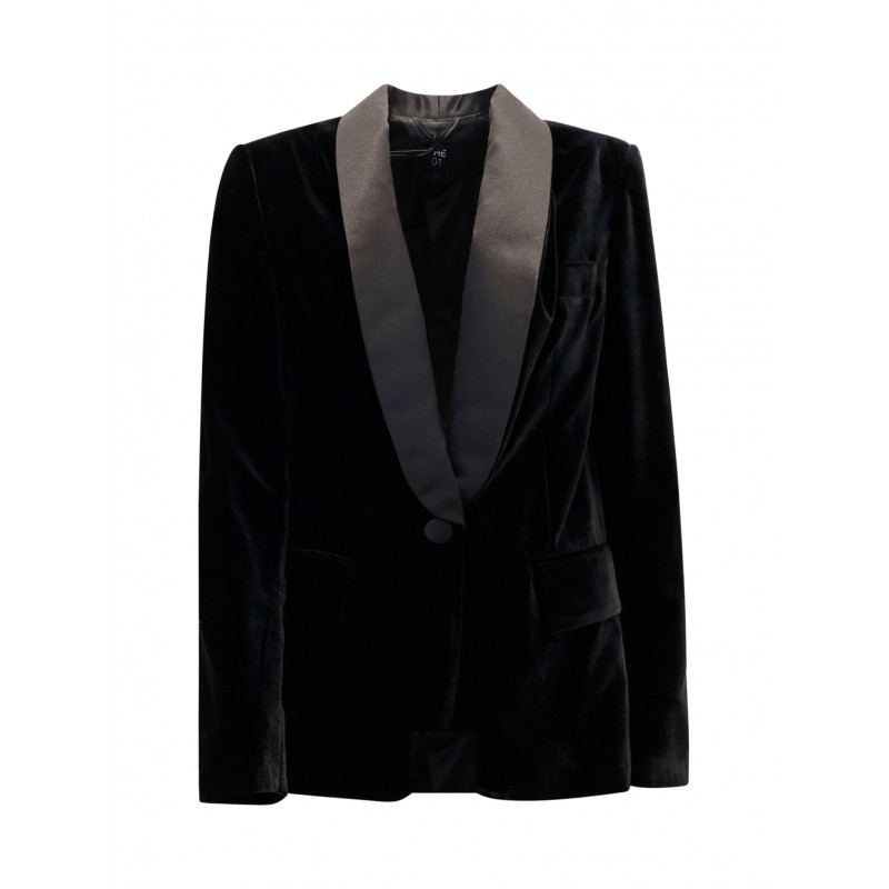 THE ONE KB078B T4715 MIKADO BLACK VISCOSE JACKET