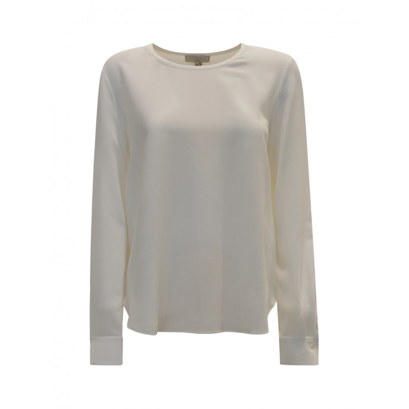 ANTONELLI M1297 AMBURGO WHITE SILK T-SHIRT