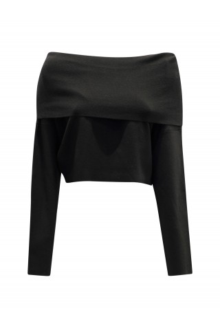 PAROSH D540827 013 LOOK BLACK SWEATER