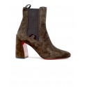 CHRISTIAN LOUBOUTIN 1230044 C959 BROWN SUEDE LEATHER TURELASTIC 85 ANKLE BOOTS