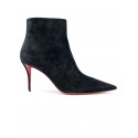 CHRISTIAN LOUBOUTIN 3240745 BK01 BLACK SUEDE LEATHER APOSTROPHA 80 BOOTIE
