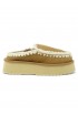 MOU FW681004A COGNAC ESKIMO LEATHER WOOL RUBBER PLATFORM CLOG