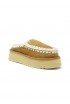 MOU FW681004A COGNAC ESKIMO LEATHER WOOL RUBBER PLATFORM CLOG