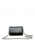 CHRISTIAN LOUBOUTIN 1255070 B078 BLACK SOFT NAPPA LEATHER SPIKY POUCH BAG