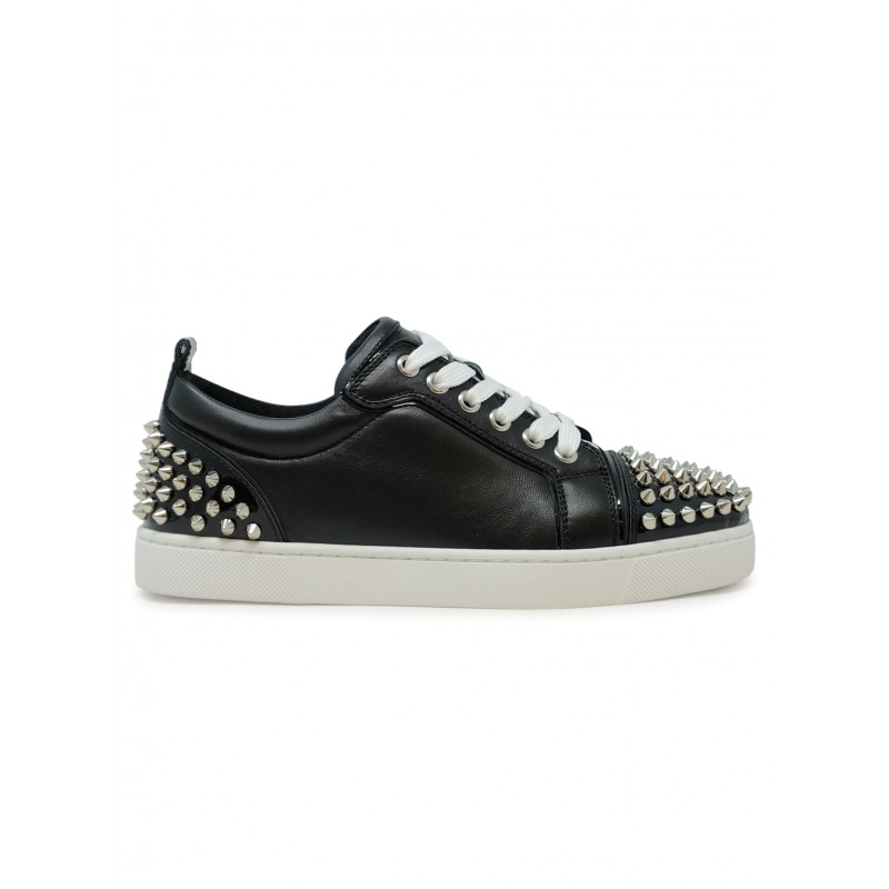 CHRISTIAN LOUBOUTIN 1250302 B601 LOUISE JUNIOR SPIKES BLACK NAPPA SNEAKERS
