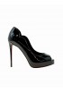 CHRISTIAN LOUBOUTIN 3230023 B439 BLACK PATENT LEATHER HOT CHICK ALTA 120 PUMPS