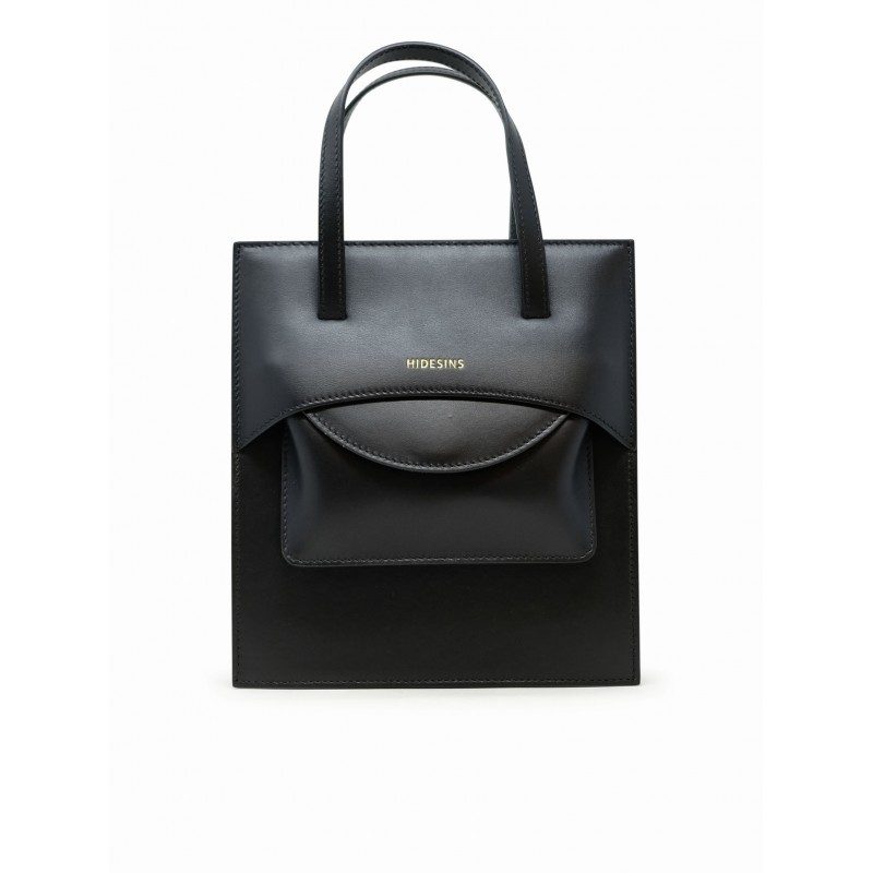 HIDESINS FL2516 FLAP J BLACK LEATHER HANDBAG
