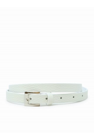 PAROSH D040177 002 BOBELT25 IVORY LEATHER BELT