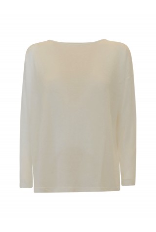 PAROSH D540886 002 BABYLON IVORY LINEN/VISCOSE SWEATER