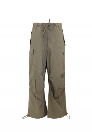 PAROSH D230742 007 NINJA GREEN OLIVE NYLON/COTTON PANTS