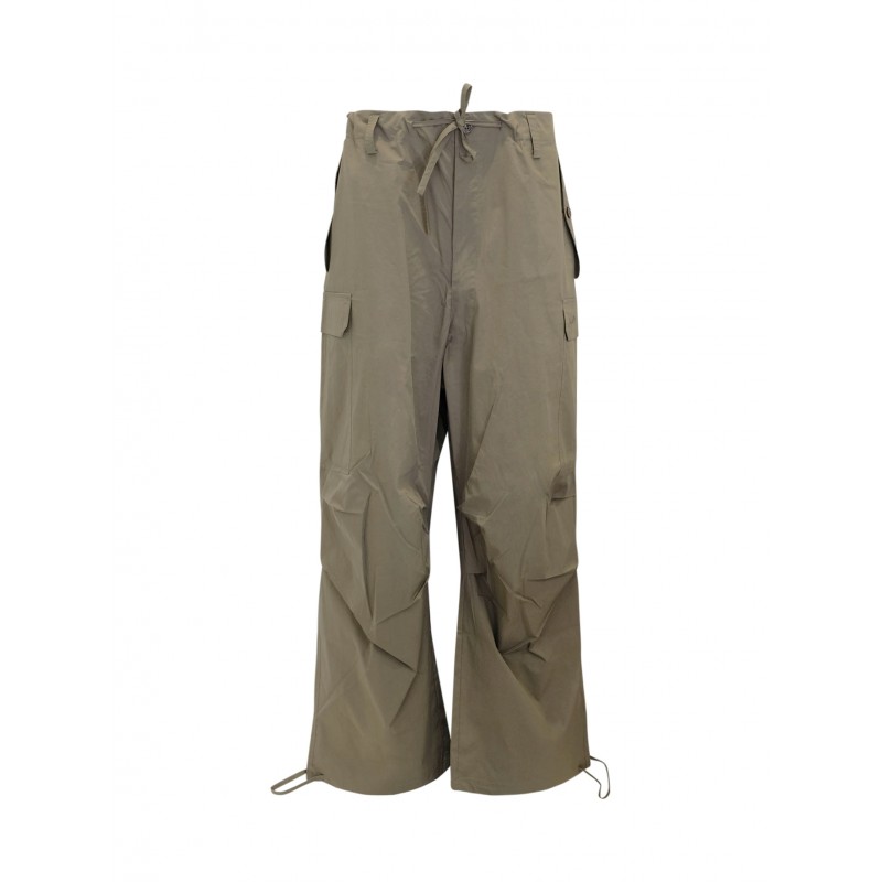 PAROSH D230742 007 NINJA GREEN OLIVE NYLON/COTTON PANTS