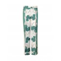 PAROSH D231436 868 SERENELLA GREEN SILK TWILL PANTS