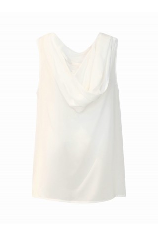 PAROSH D311642 002 SWEET IVORY CREPE DE CHINE BLOUSE