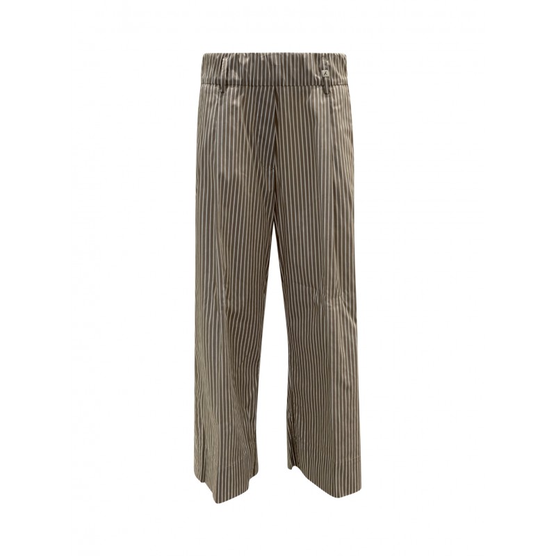 MYTHS 25D48 716 TAUPE STRIPES COTTON PANTS
