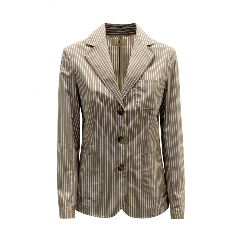 MYTHS 25D20 719 TAUPE STRIPES COTTON BLAZER