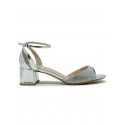 NINALILOU 351022B5/12 SILVER PATENT SANDALS