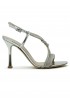 NINALILOU 351037M9/2 SILVER LEATHER SANDALS WITH SWAROVSKI