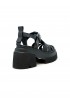 ELENA IACHI E3787 BLACK LEATHER FLAT SANDALS