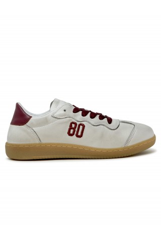 BE980 HARVARD3 68992 WHITE/BORDEAUX LEATHER SNEAKER