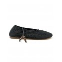 ALOHAS S100656-01 BLACK COTTON ROSEMARY CROCHET ESPADRILLAS FLAT SHOES