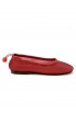 ALOHAS S100586-04 RED FABRIC/LEATHER GILL BALLERINA FLAT SHOES