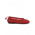 ALOHAS S100586-04 RED FABRIC/LEATHER GILL BALLERINA FLAT SHOES