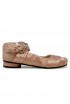 ALOHAS S100750-04 PINK SILK VOLANT BALLET FLAT SHOES