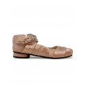 ALOHAS S100750-04 PINK SILK VOLANT BALLET FLAT SHOES