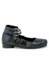 ALOHAS S100750-01 BLACK SILK VOLANT BALLET FLAT SHOES