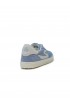 STUART WEITZMAN SK928 LIGHT BLUE AND WHITE LEATHER/SUEDE RUNAROUND SNEAKERS