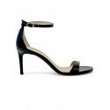 STUART WEITZMAN SK306 BLACK LEATHER NUDIST II 75 SANDALS