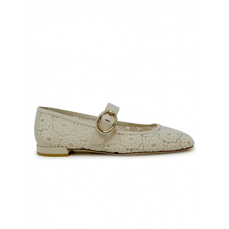 STUART WEITZMAN SK921 IVORY LACE ARABELLA MARY JANE SHOES