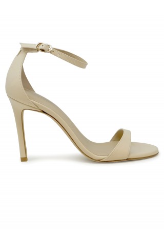 STUART WEITZMAN SK874 IVORY LEATHER NUDIST II 100 SANDALS