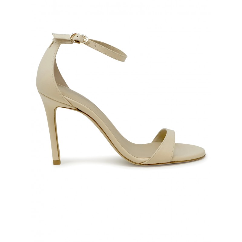 STUART WEITZMAN SK874 IVORY LEATHER NUDIST II 100 SANDALS