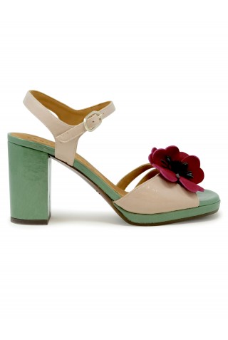 CHIE MIHARA MULTICOLOR PATENT LEATHER PARLOTA SANDALS