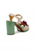 CHIE MIHARA MULTICOLOR PATENT LEATHER PARLOTA SANDALS