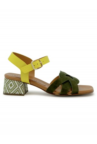 CHIE MIHARA MULTICOLOR LEATHER/SUEDE QUAURA46 SANDALS