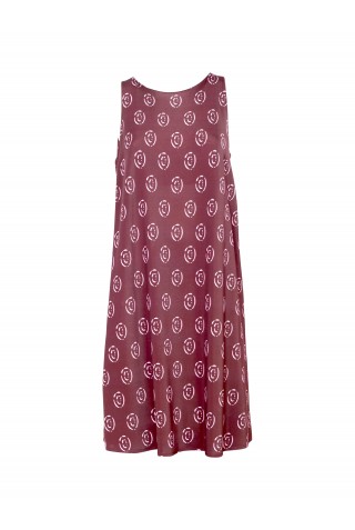 ONE FF-0090 0117 BORDEAUX VISCOSE MIDI DRESS