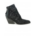 ELENA IACHI E4037 BLACK LEATHER ANKLE BOOTS