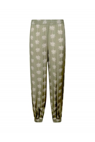 ONE FF-0025-0111 GREEN VISCOSE PANTS