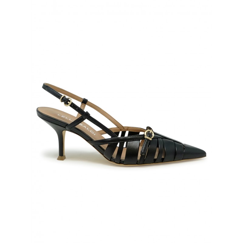 LELLA BALDI LE2596 BLACK LEATHER SANDALS