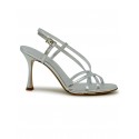 SERGIO LEVANTESI MINERVA SILVER LEATHER SANDALS