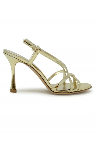SERGIO LEVANTESI MIROIR PLATINUM LEATHER SANDALS