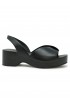 ROBERTO DEL CARLO 11730 BLACK LEATHER SANDALS