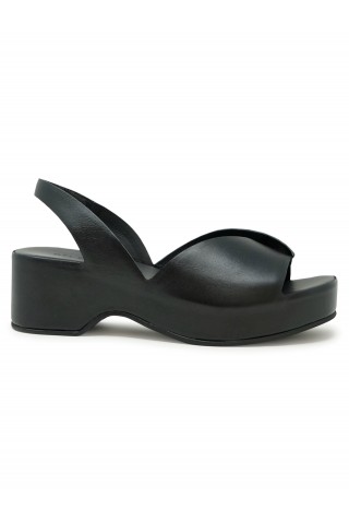 ROBERTO DEL CARLO 11730 BLACK LEATHER SANDALS