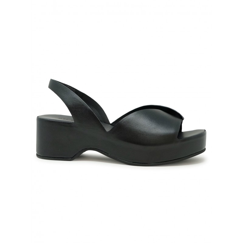 ROBERTO DEL CARLO 11730 BLACK LEATHER SANDALS