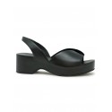 ROBERTO DEL CARLO 11730 BLACK LEATHER SANDALS