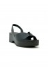 ROBERTO DEL CARLO 11730 BLACK LEATHER SANDALS