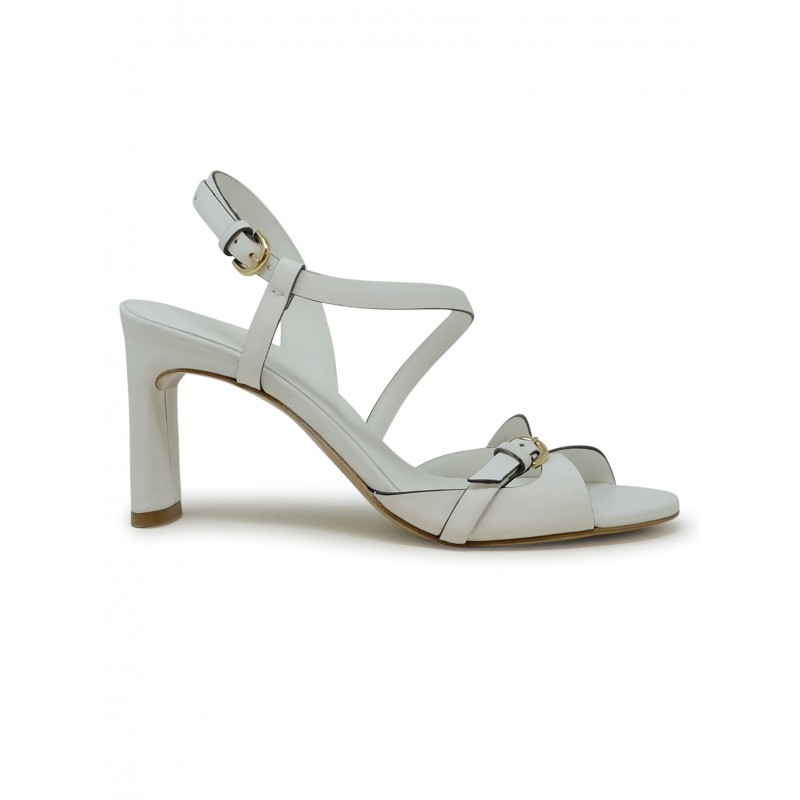 ROBERTO DEL CARLO 11924 WHITE LEATHER SANDALS