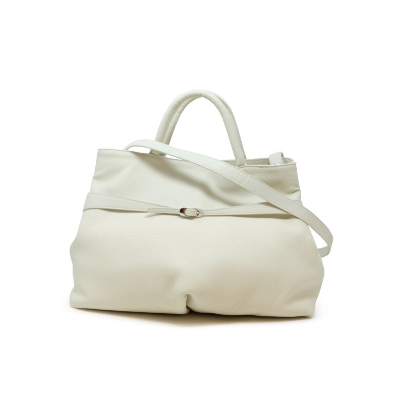 ROBERTO DEL CARLO VIRNA WHITE LEATHER BAG